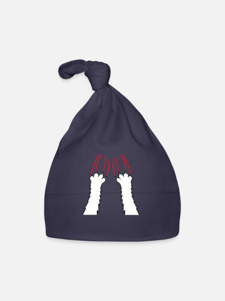 Cats, Claws, Paws, Paws, Claws, Scratches, Stripes - Organic Baby Cap - navy - Front
