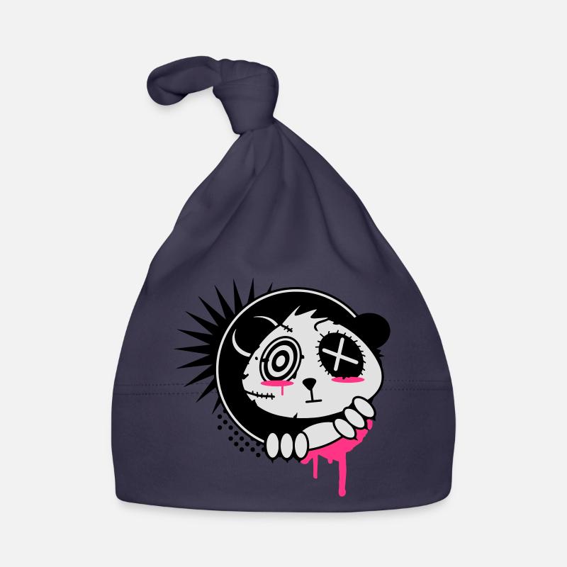 A sticker with panda bear head Organic Baby Cap
