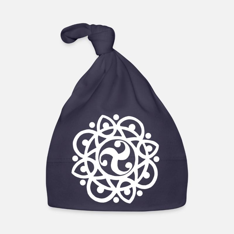 Fleur et soleil celtes (blanc) Bonnet bio Bébé