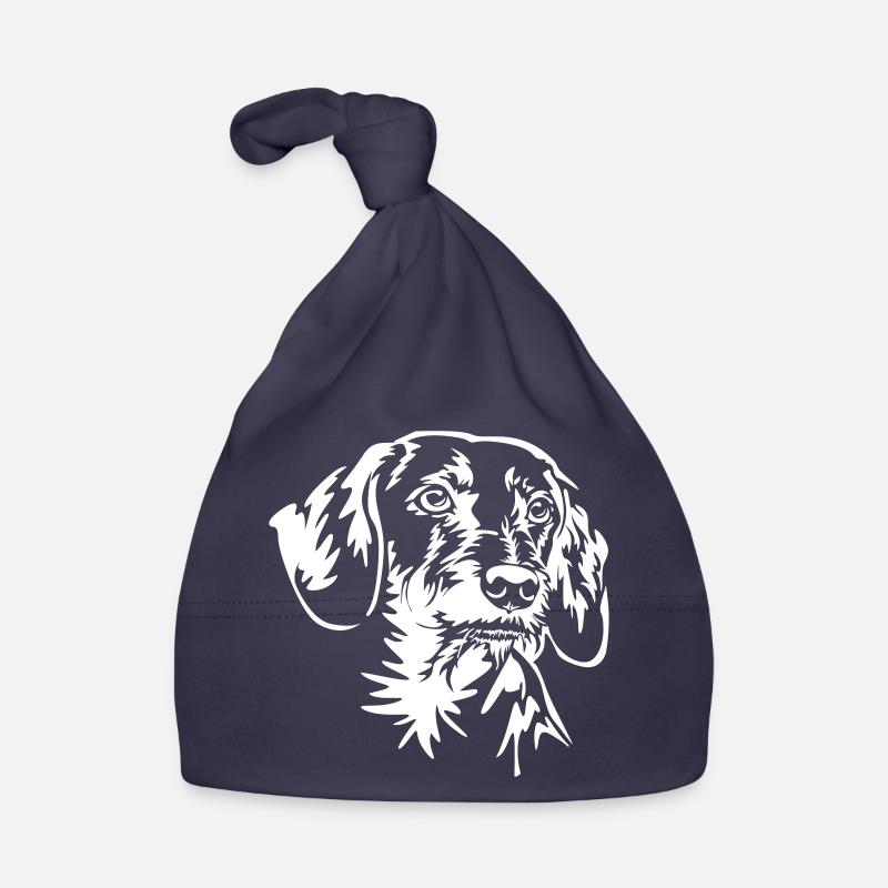Tête de teckel « Black Edition » Bonnet bio Bébé
