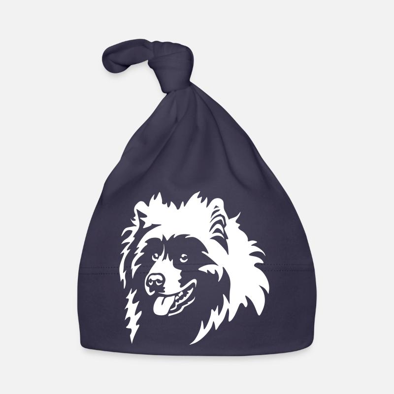 Samojede Kopf "Black Edition" Baby Bio-Mütze