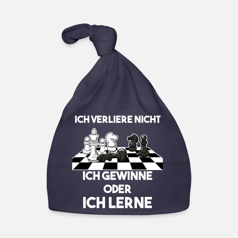 Ich Verliere Nicht Ich Gewinne Oder Lerne Schach - Baby Bio-Mütze - Navy