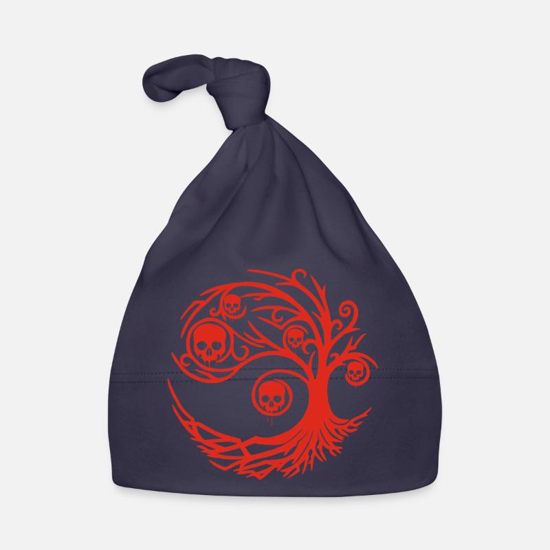 Red tree with skulls Organic Baby Cap
