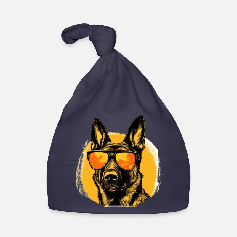 Cooler Deutscher Schäferhund mit Sonnenbrille Baby Bio-Mütze