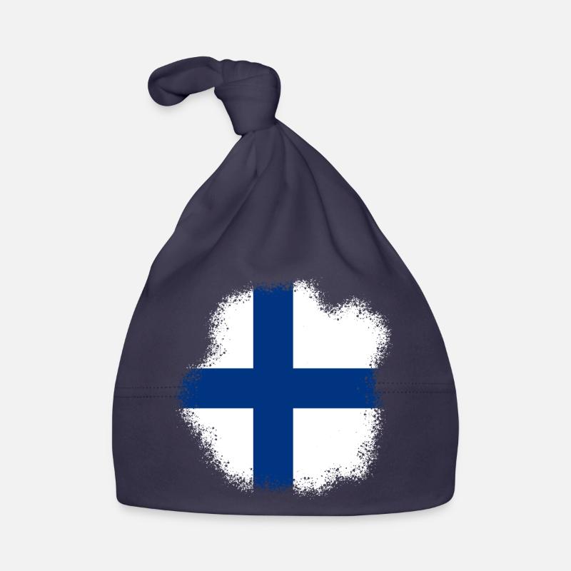 Drapeau de la Finlande Suomi Drapeau finlandais Look utilisé Bonnet bio Bébé