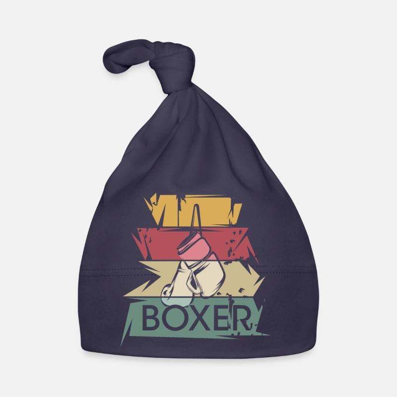 gants de boxe rétro boxeurs icône de boxe vintage Bonnet bio Bébé