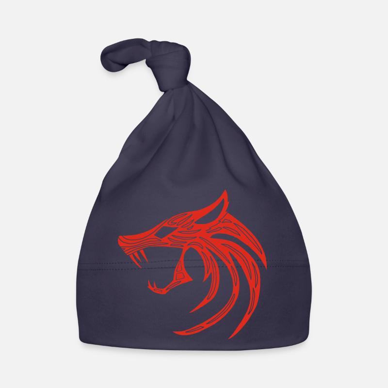 Red Demonic Wolf Organic Baby Cap