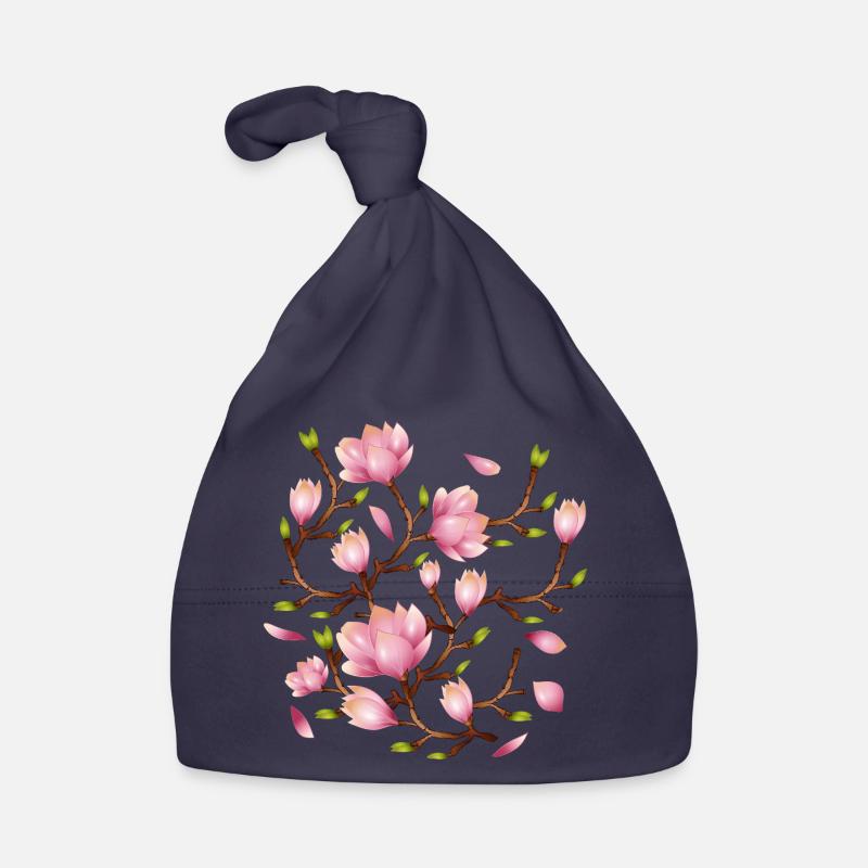 Illustration de fleurs exotiques de magnolia Bonnet bio Bébé