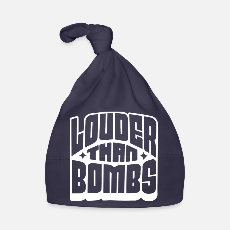 Louder Than Bombs Bold Typography Organic Baby Cap