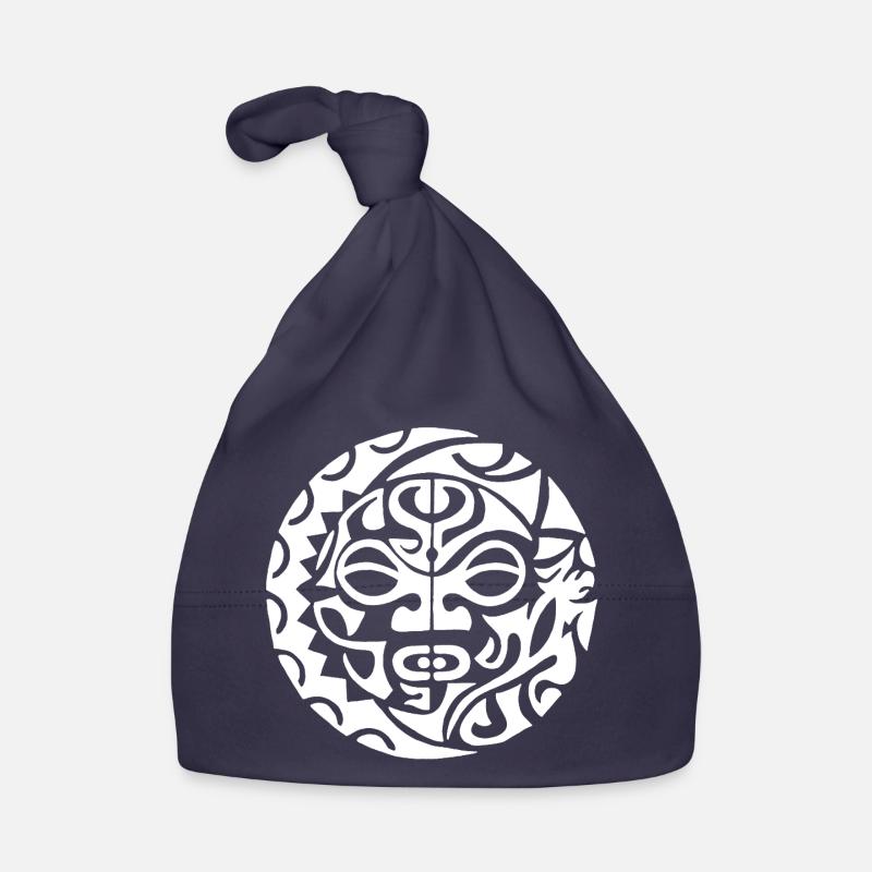 Polynesischer Schädel (weiß) Baby Bio-Mütze