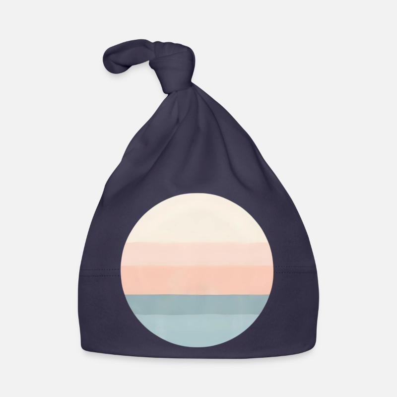 Soft Horizon – Minimalist pastel design for Organic Baby Cap
