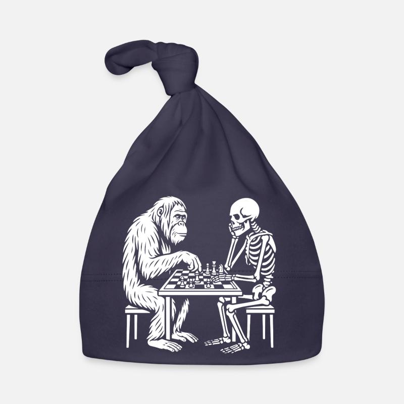 Primate vs Skeleton Chess Duel Organic Baby Cap