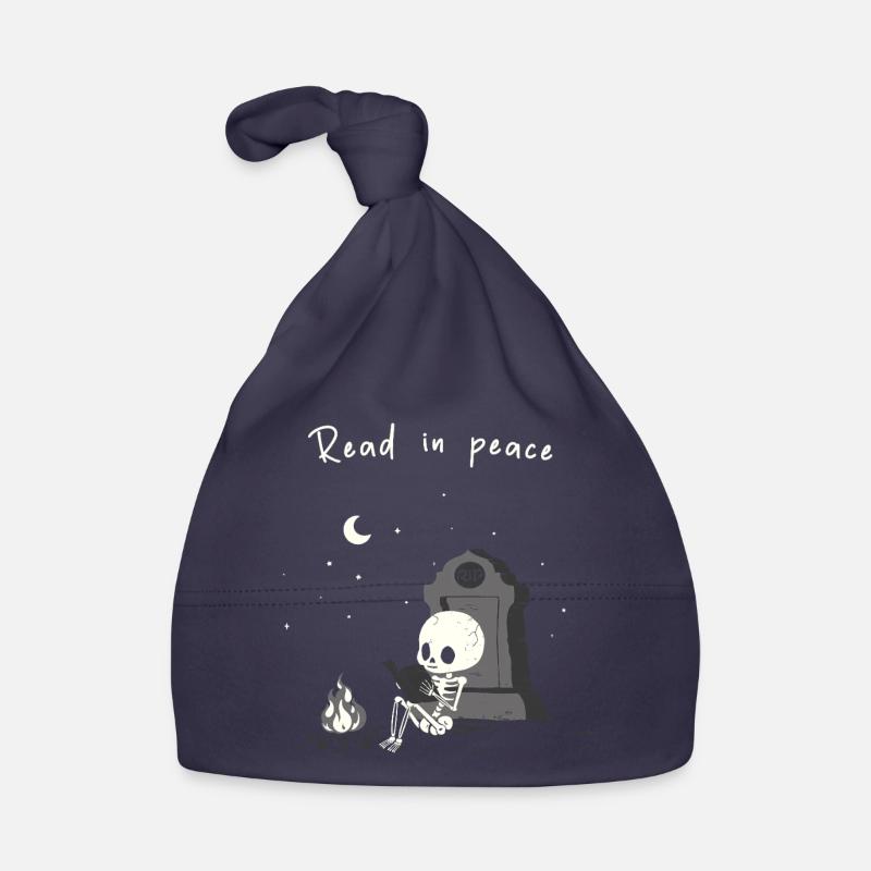 Read in Peace – Skeleton by the Fire Organic Baby Cap