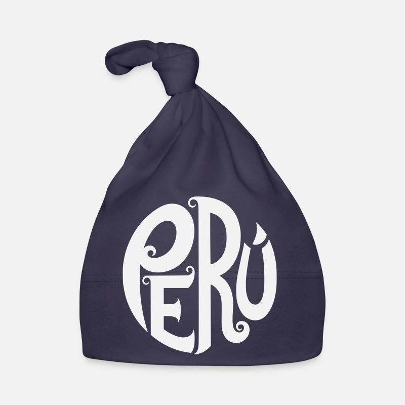 Pérou - Typographie ornée Bonnet bio Bébé