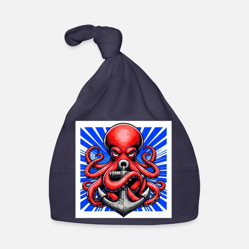 Oktopus umarmt einen Anker Baby Bio-Mütze