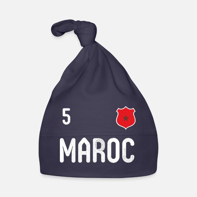 Teeshirt Maroc avec le numéro 5 - Bonnet bio Bébé - marine