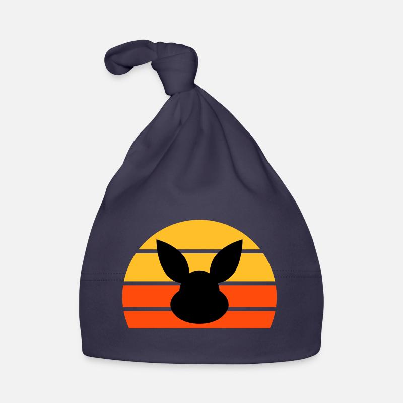 Tête de lapin devant le demi-soleil Bonnet bio Bébé