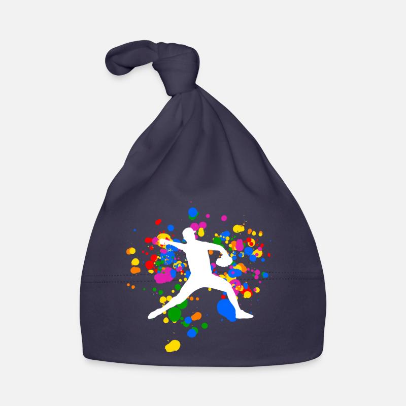 Buntes Baseball Design mit Regenbogenfarben Baby Bio-Mütze