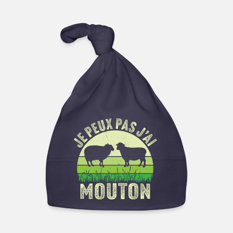 je peux pas j'ai mouton - Bonnet bio Bébé - marine