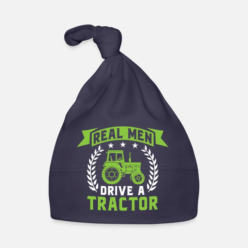 real men drive a tractor gift for farmer Organic Baby Cap