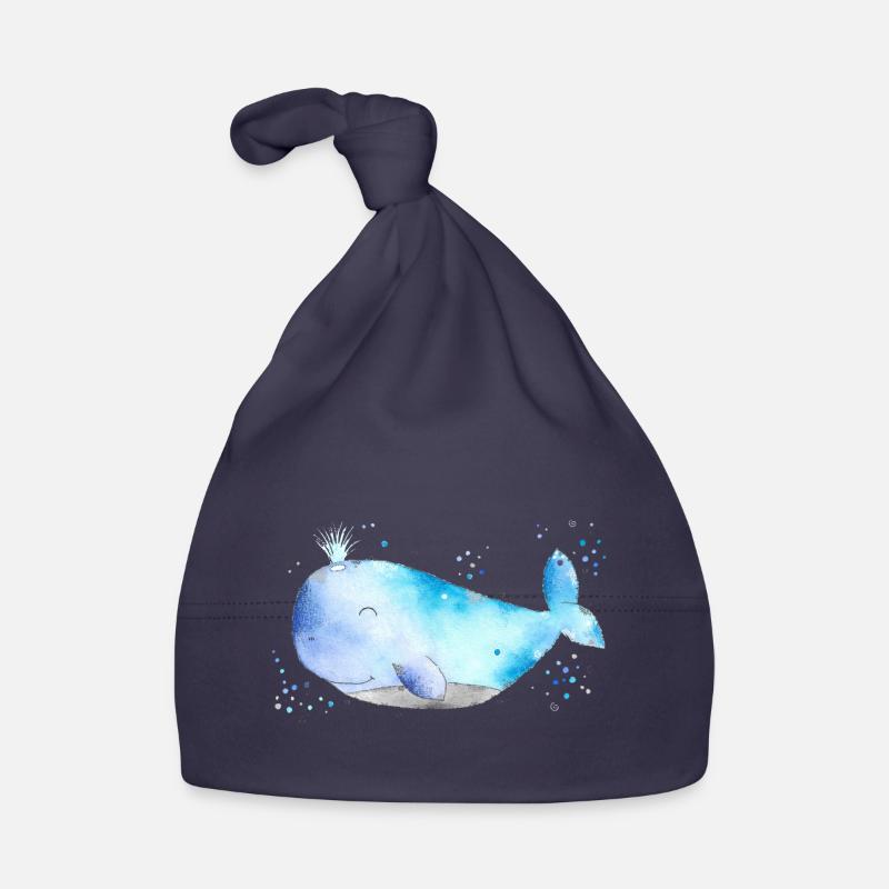 Baleine Willy - Bonnet bio Bébé - marine