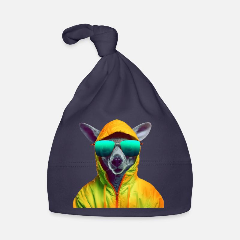 Känguru mit Sonnenbrille Beuteltier Kangaroo Baby Bio-Mütze