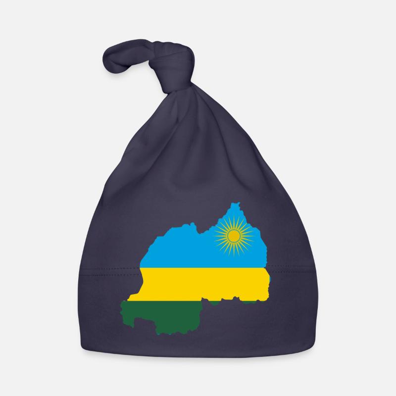 Manteau drapeau drapeau Rwanda carte - Bonnet bio Bébé - marine