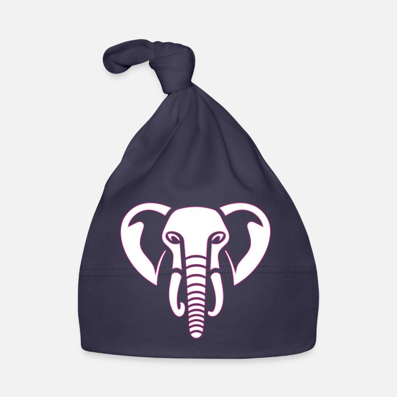 Elephant Majesty: empreinte de tête d’éléphant, rose Bonnet bio Bébé