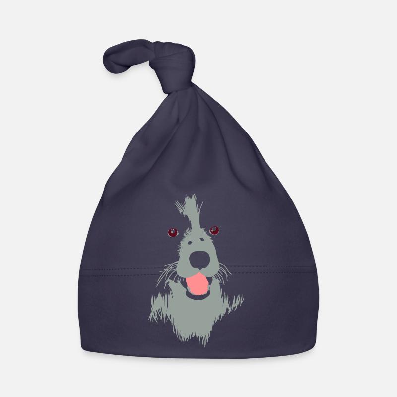 Face de chien - Bonnet bio Bébé - marine