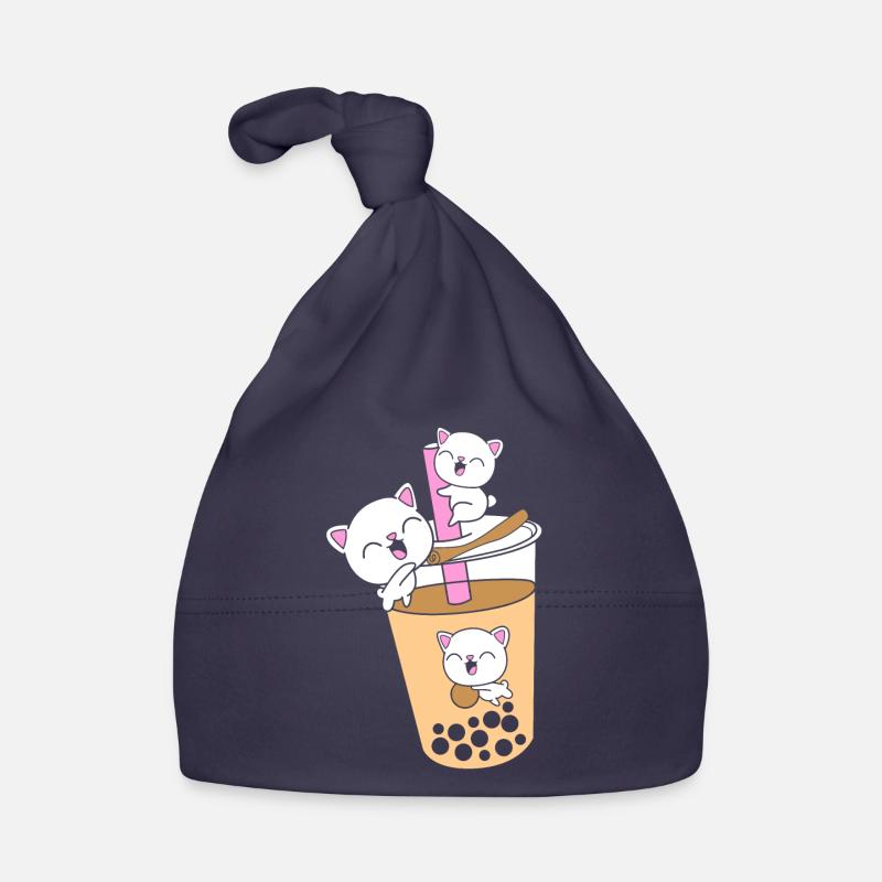 Boba Tee Bubble Tea Katze Kätzchen Baby Bio-Mütze