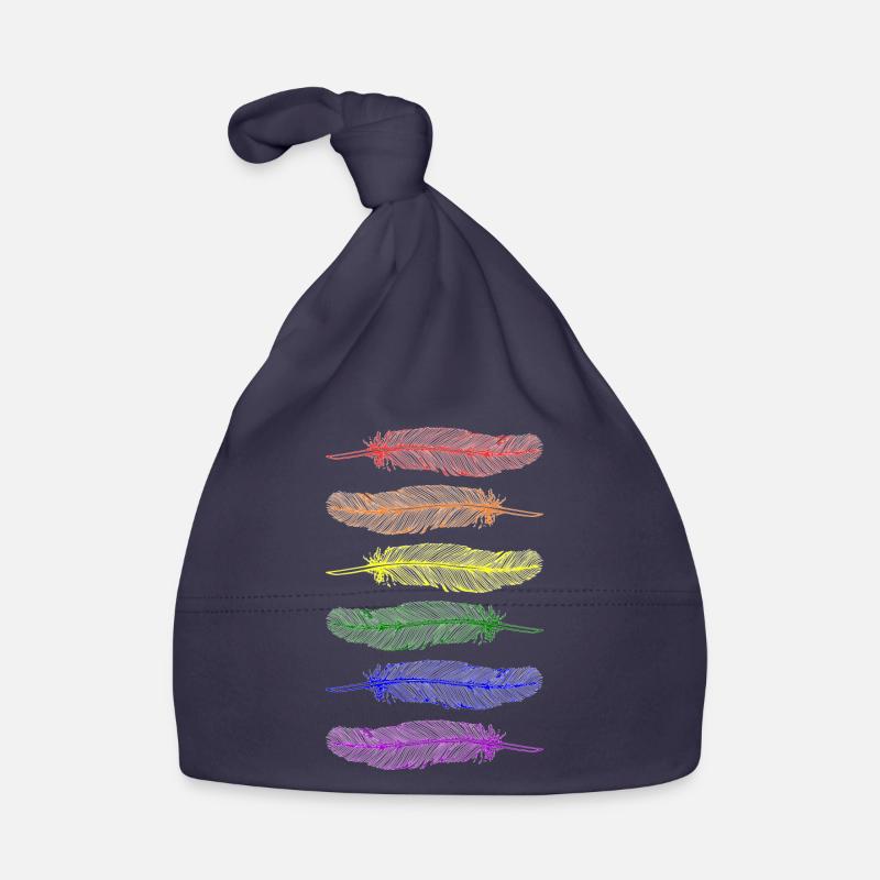 Feathers Rainbow Organic Baby Cap