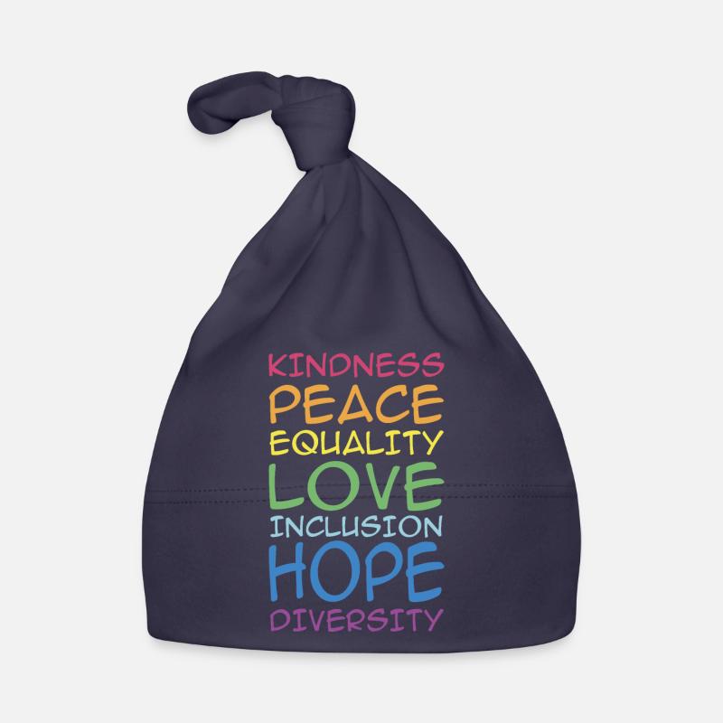 KINDNESS, PEACE, EQUALITY, INCLUSION, , DIVERSITY, Baby Bio-Mütze