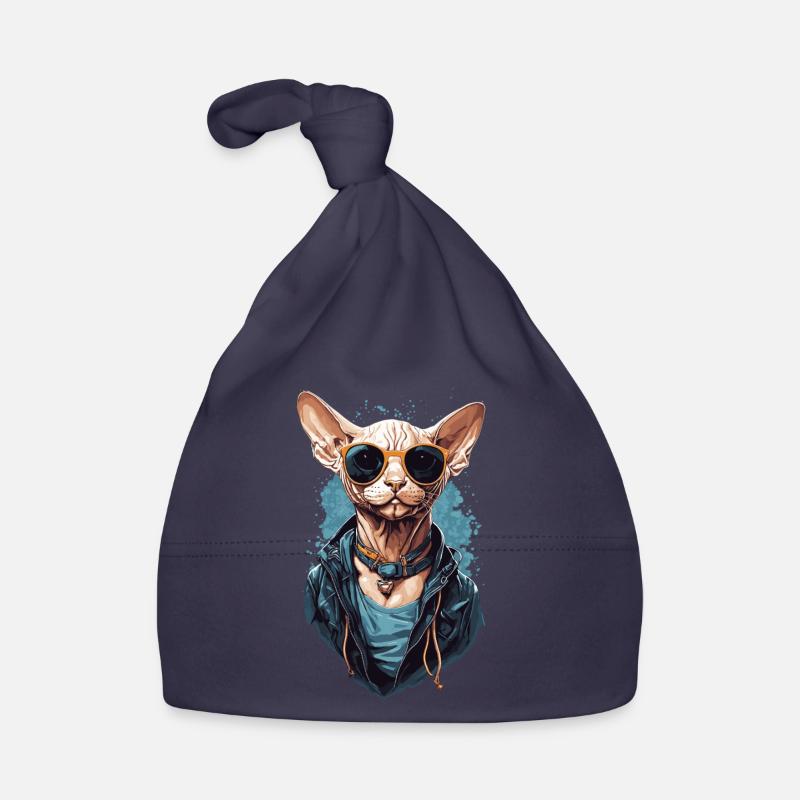 Cool Sphinx Cat Modern Cat Design Bonnet bio Bébé