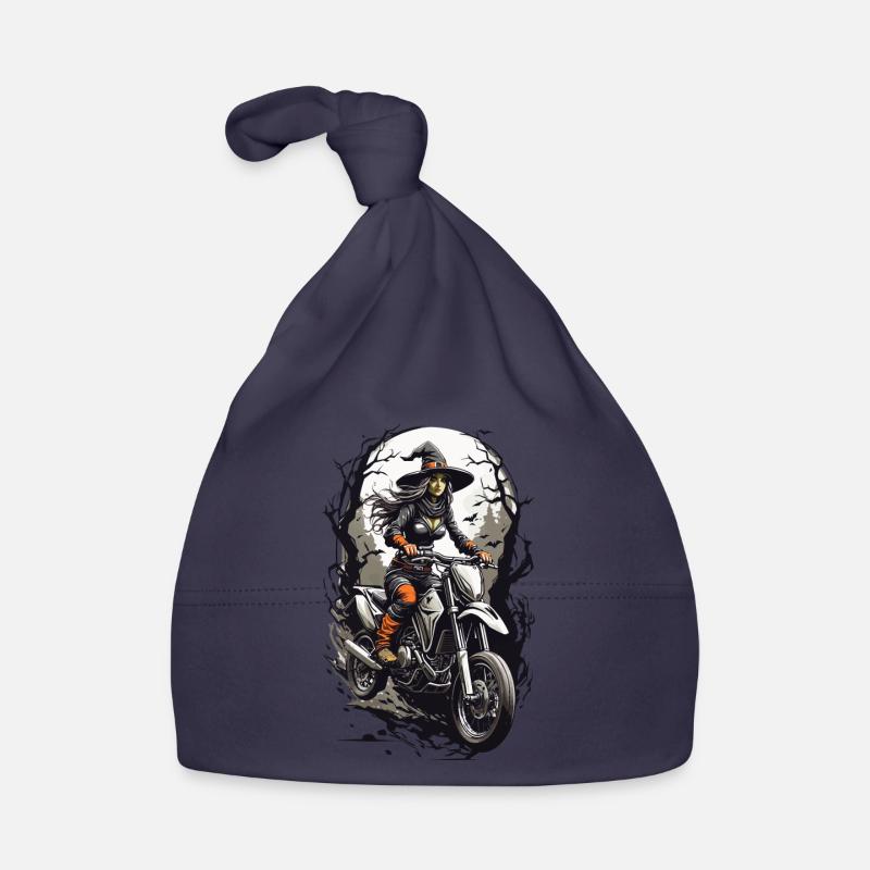 Coole Hexen Biker Motorrad Halloween auf Rädern Baby Bio-Mütze