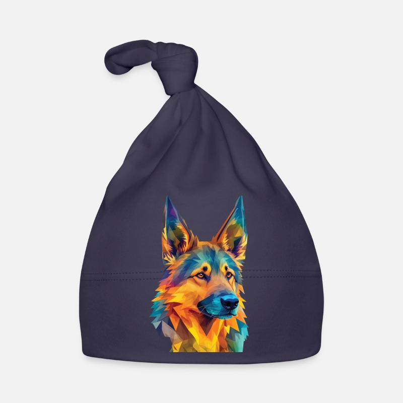 Geometric German Shepherd Dog Art Organic Baby Cap