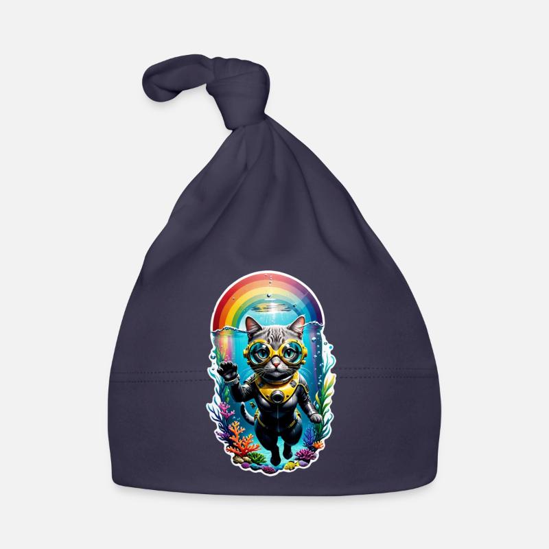 chat faisant de la plongée Bonnet bio Bébé