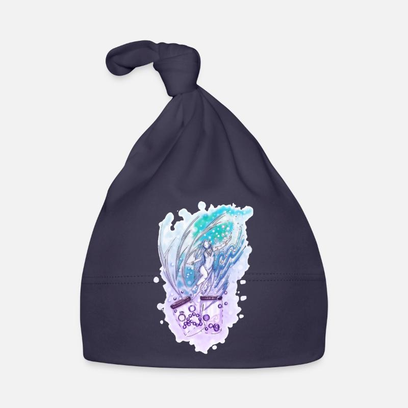 Wicca Wassermann Nixe Sternzeichen - Baby Bio-Mütze - Navy