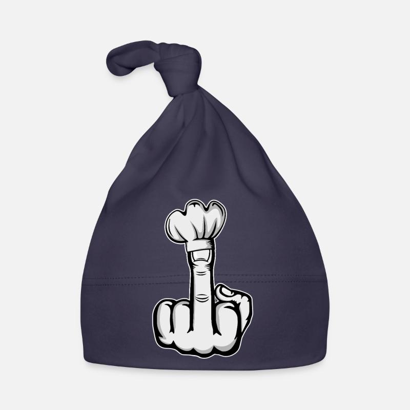 Middle Finger Stinky Finger Chef's Hat Design Organic Baby Cap