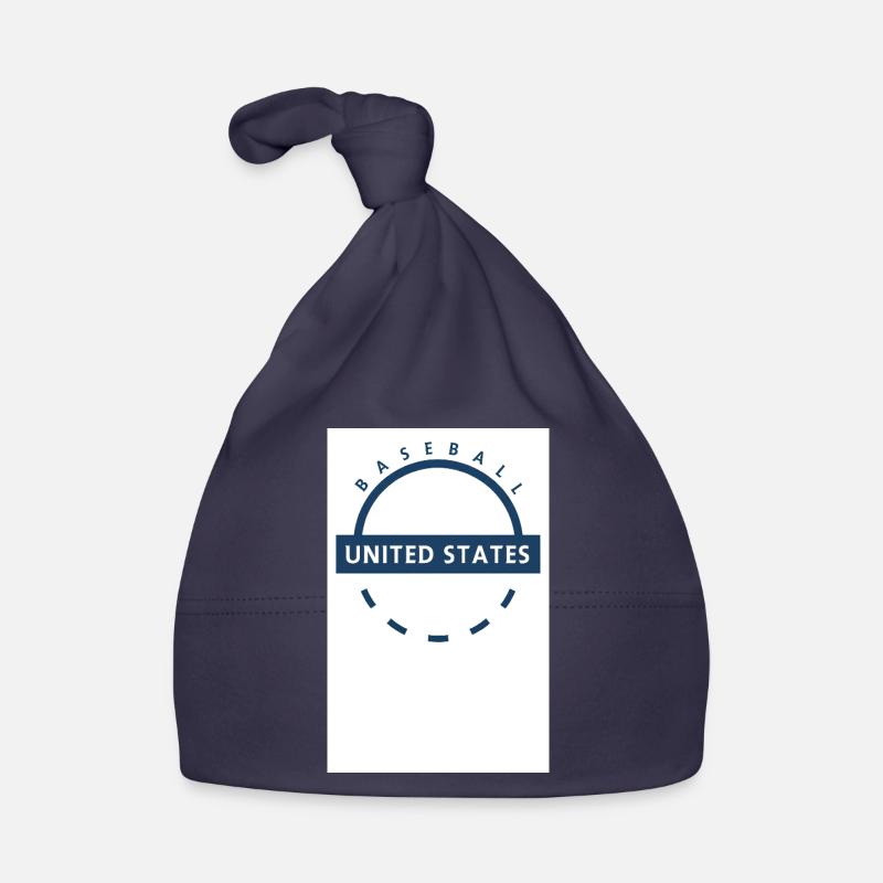 Emblème de Baseball USA - Bonnet bio Bébé - marine