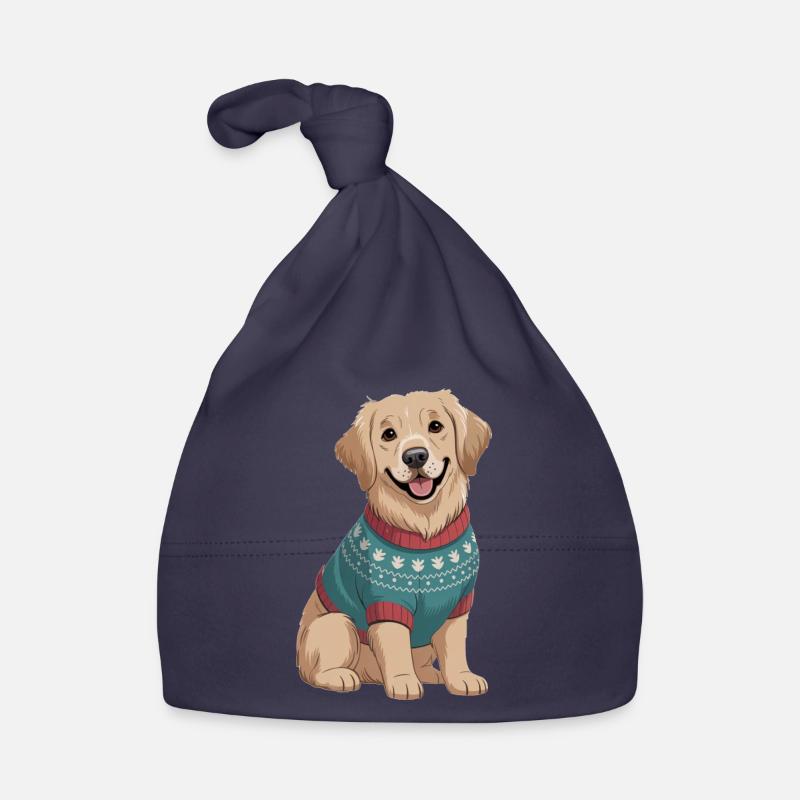 Chien nordique en pull Bonnet bio Bébé