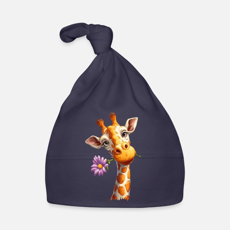 Girafe à fleur Bonnet bio Bébé