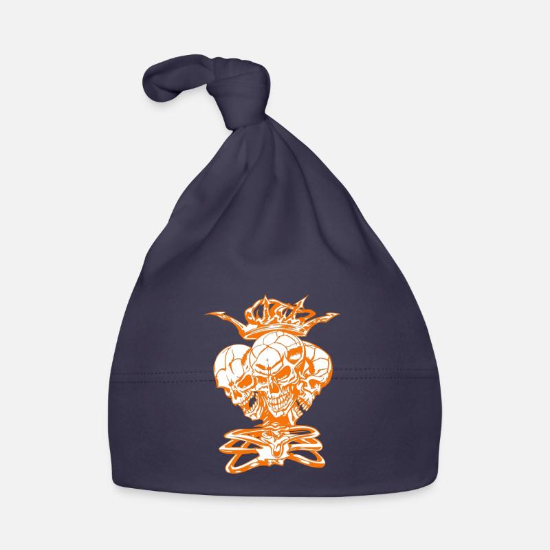 Skull Skeleton King Crown Organic Baby Cap