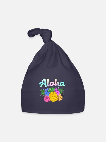 Maui Hawaii Hawaiian - Baby Bio-Mütze - Navy - Vorne