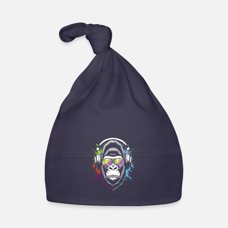 Monkey avec écouteurs DJ et lunettes de soleil Bonnet bio Bébé