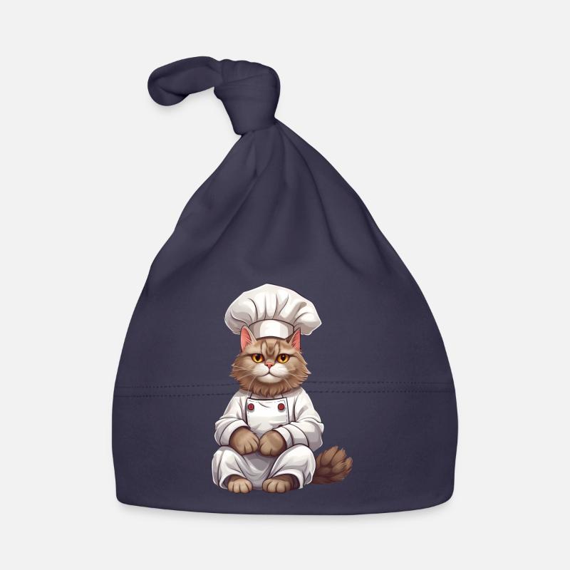 Cat Chef Design, Cat in Chef's Hat Organic Baby Cap