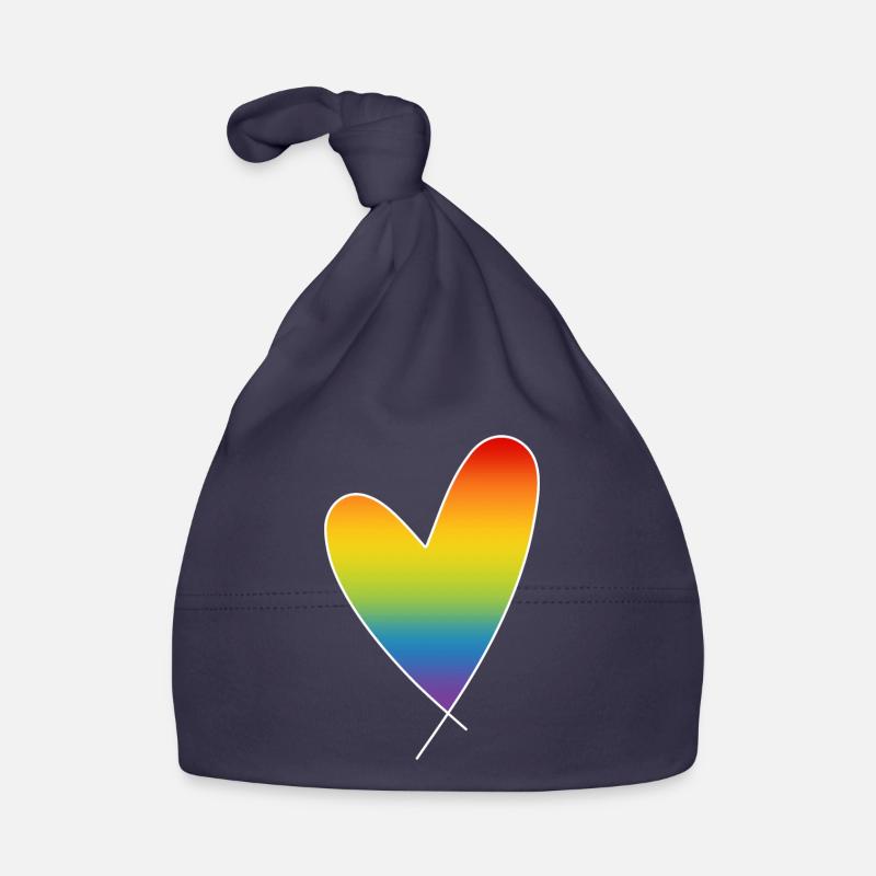 Regenbogen Herz Regenbogenfarben CSD Pride Month Baby Bio-Mütze