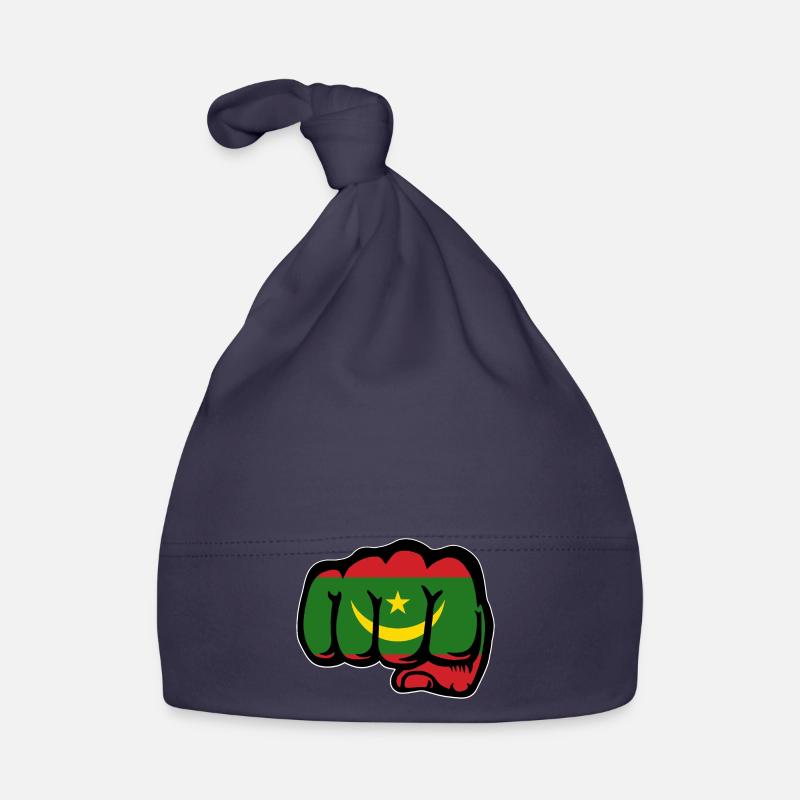 Poing du drapeau de la Mauritanie - Bonnet bio Bébé - marine