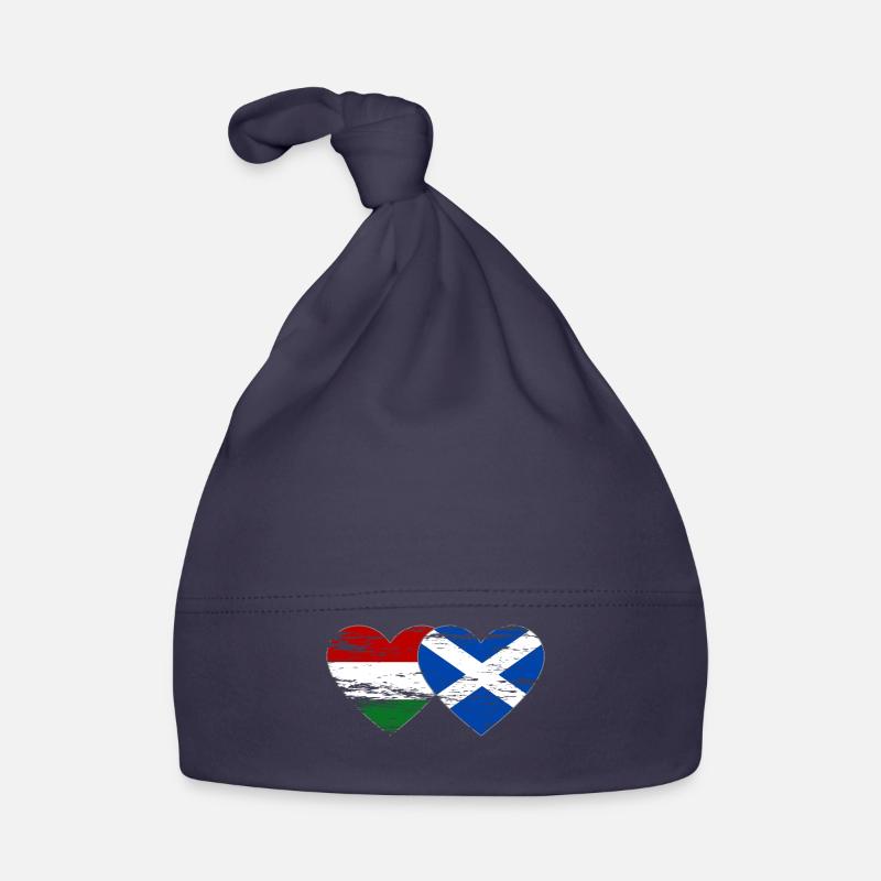 Hongrie Ecosse Drapeau Coeur Utilisé Bonnet bio Bébé