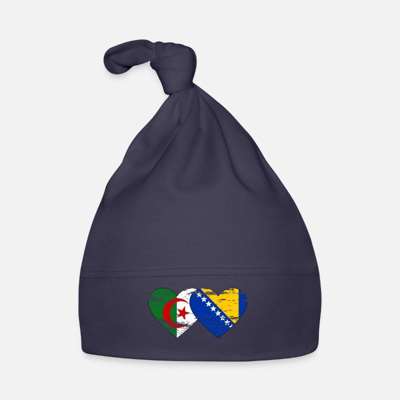 Algérie Bosnie drapeau coeur utilisé Bonnet bio Bébé