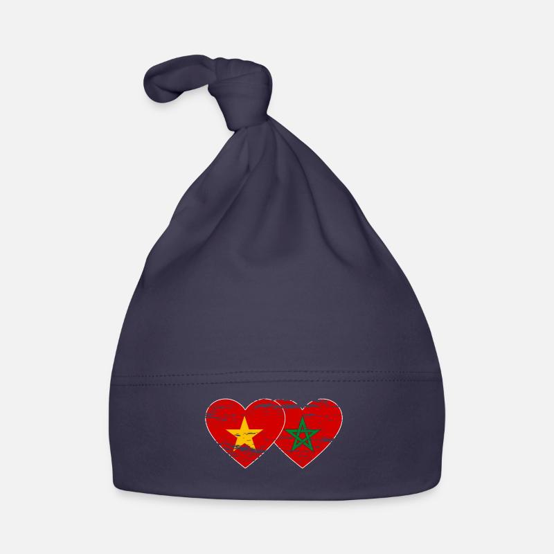 Vietnam Maroc drapeau coeur utilisé Bonnet bio Bébé
